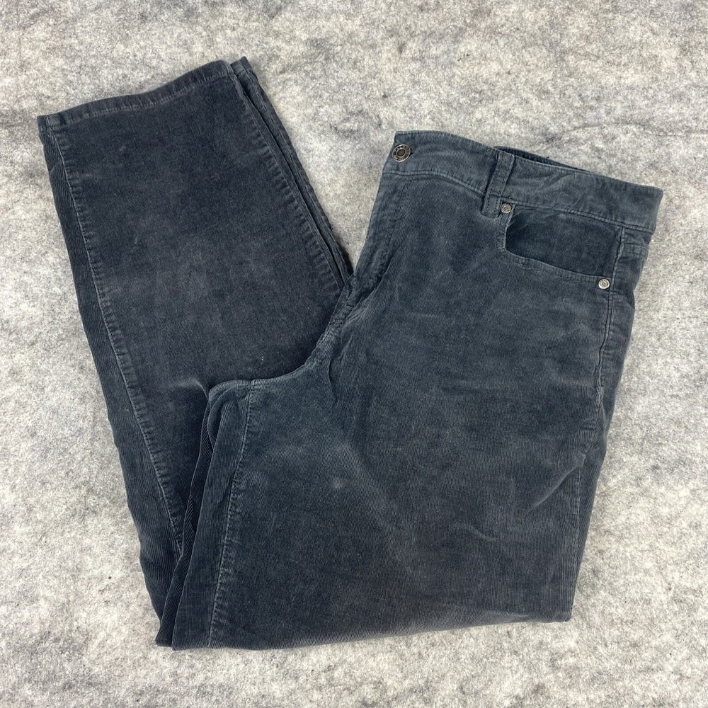 Talbots Women's‎ Size 14 Gray Corduroy Straight Simply Flattering 5 Pocket Pants
